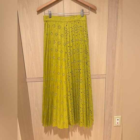 Zara embroidered eyelet pleated skirt - Picture 3 of 4
